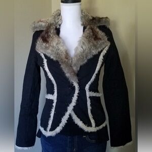 Faux Fur Black Jacket from Paris